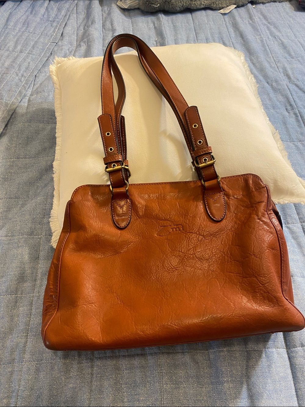 Vintage Umi Leather  Shoulder Tote Bag in Cognac Brown - Classic Women's Handbag